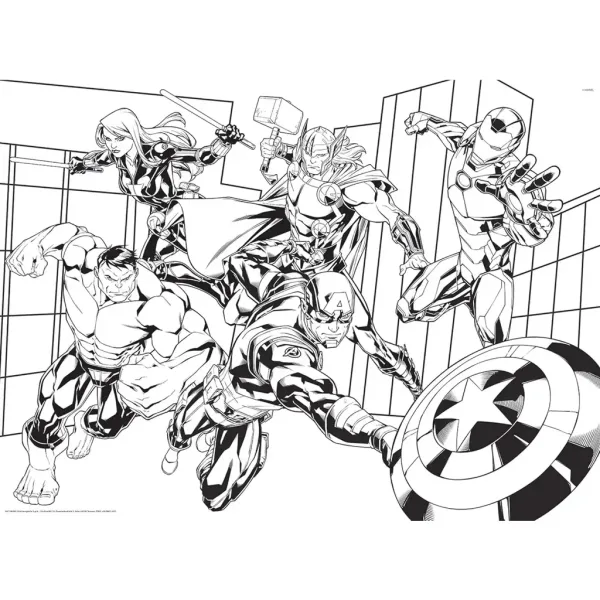 Avengers 2 w 1 maxi puzzle 150 elementów i kolorowanka 70x50 cm – Lisciani zdjęcie 3
