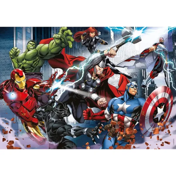 Avengers 2 w 1 puzzle i kolorowanka 108 elementów 50x35 cm - Lisciani zdjęcie 2