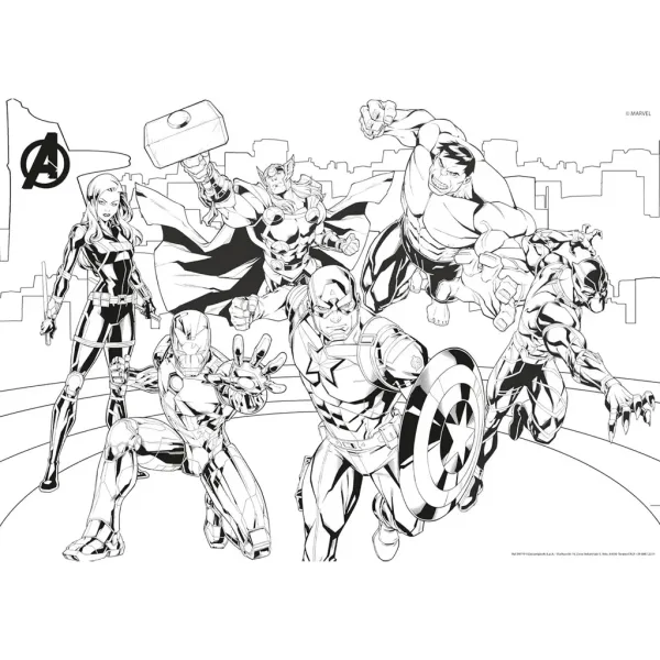 Avengers 2 w 1 puzzle i kolorowanka 108 elementów 50x35 cm - Lisciani zdjęcie 3