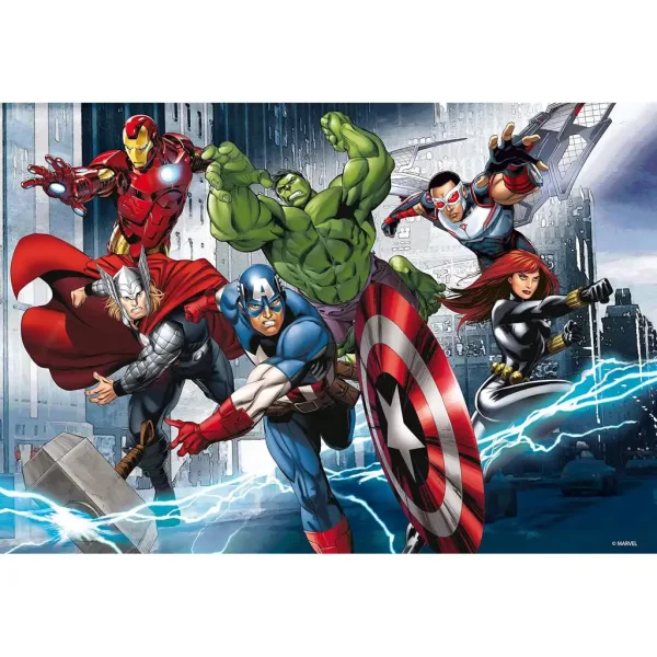 Avengers: Bohaterowie 2 w 1, puzzle 60 elementów i kolorowanka 50x35 cm – Lisciani zdjęcie 2