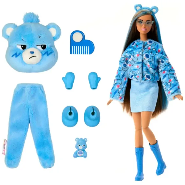 Barbie: Cutie Reveal niespodzianka lalka Troskliwe Misie - Miś Gburek - Mattel zdjęcie 2