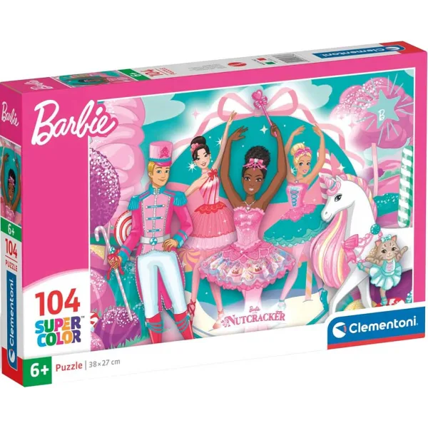 Barbie i Dziadek do Orzechów Super Color puzzle 104 sztuk - Clementoni zdjęcie 1