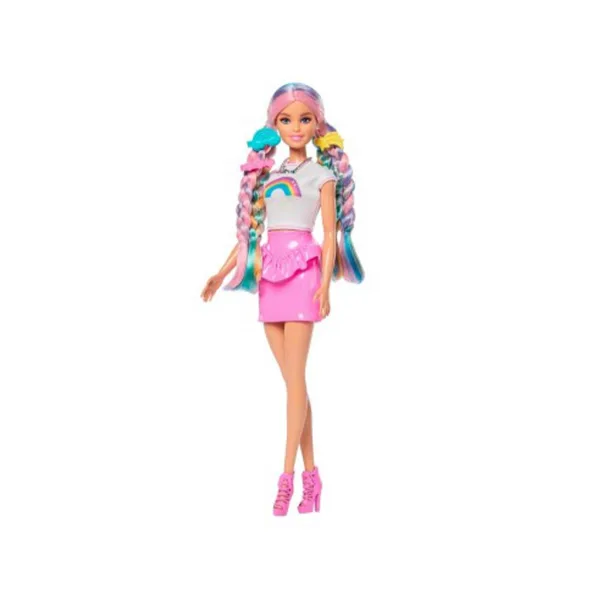 Barbie: Lśniąca Tęczowa Włosy lalka z akcesoriami - Mattel zdjęcie 3