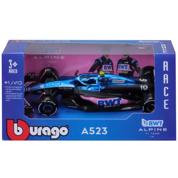 Bburago: Alpine A523 F1 samochód wyścigowy, metalowy model samochodu w skali 1/43 zdjęcie 4