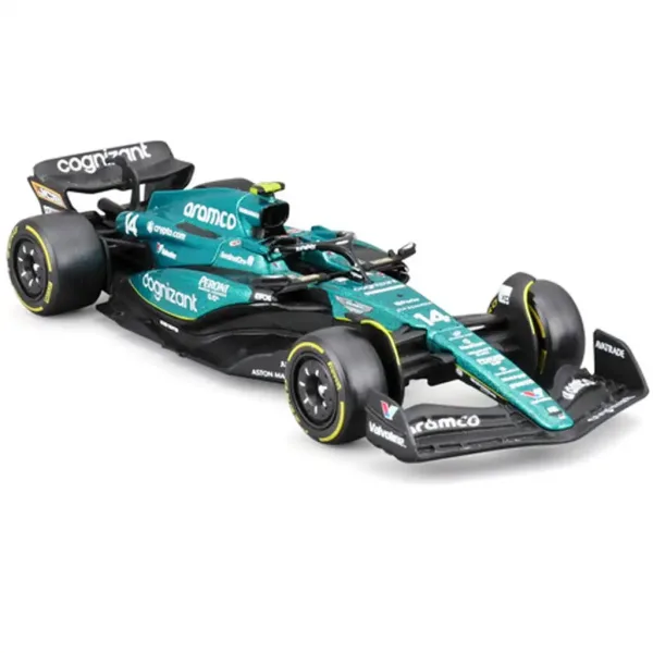 Bburago: Aston Martin AMR23 F1 samochód wyścigowy metalowy model samochodu 1/43 (Fernando Alonso #14) zdjęcie 2