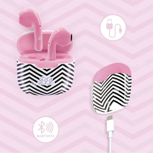 Różowe bezprzewodowe słuchawki Bluetooth Barbie - Lisciani zdjęcie 3