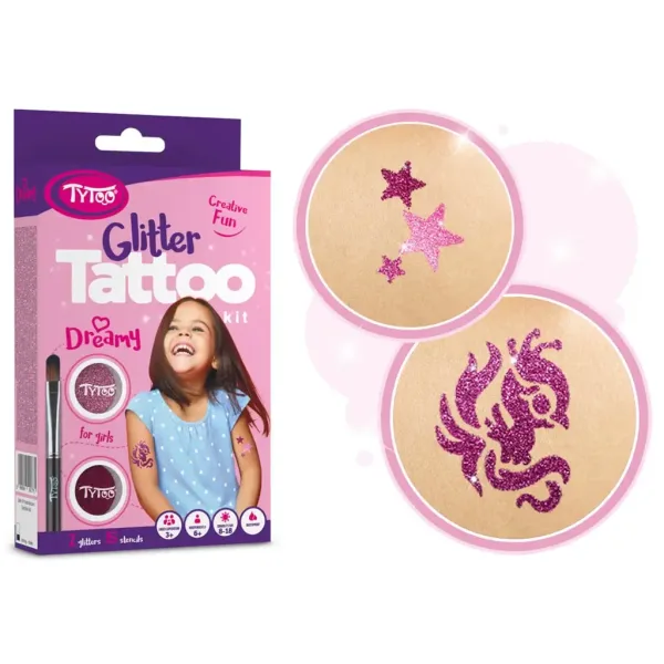 Zestaw mini tatuaży z błyszczącą dziewczynką zdjęcie 3