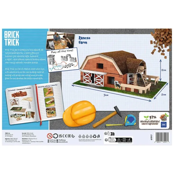 Budujemy z cegieł Brick Trick: Farma 130-elementowa zabawka konstrukcyjna - Trefl zdjęcie 2