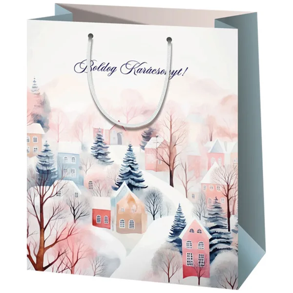 Cardex: Normalny rozmiar torba prezentowa z zaśnieżonymi domami 11x6x14cm zdjęcie 1