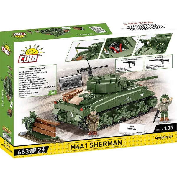 COBI: Gra konstrukcyjna czołgu M4A1 Sherman (3126) zdjęcie 7