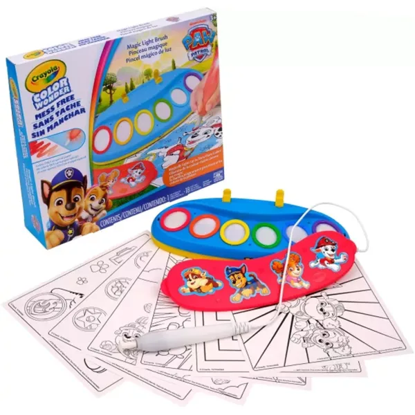 Crayola: Color Wonder Zestaw farb magicznych z świecącym pędzlem - Psi Patrol zdjęcie 1