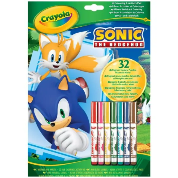 Crayola: Sonic, kolorowanka i zeszyt ćwiczeń z jeżem zdjęcie 1