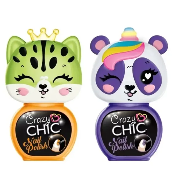 Crazy Chic: Lovely Nail zestaw 2 lakierów do paznokci z pędzelkiem w kształcie zwierzątka - Clementoni zdjęcie 2