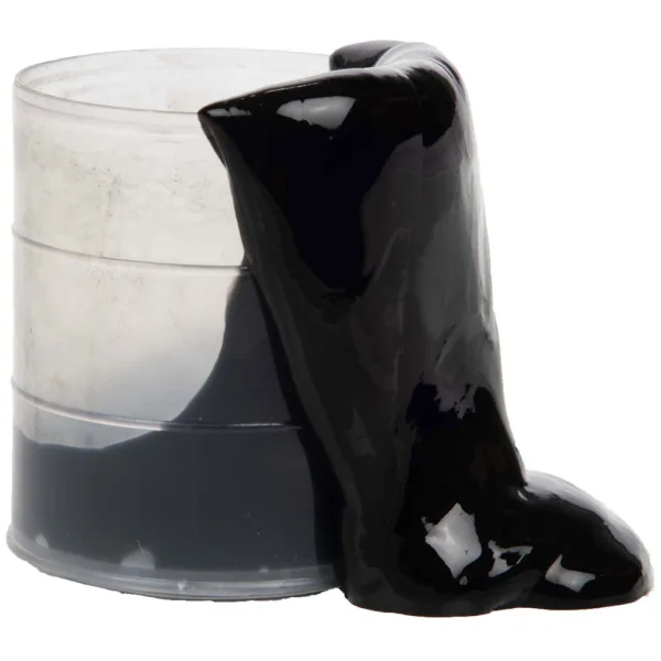 Czarny slime w mini beczce zdjęcie 2