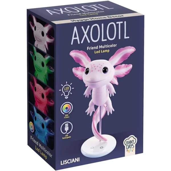 Deszczowe Dni Axolotl wielokolorowa lampka LED nocna - Lisciani