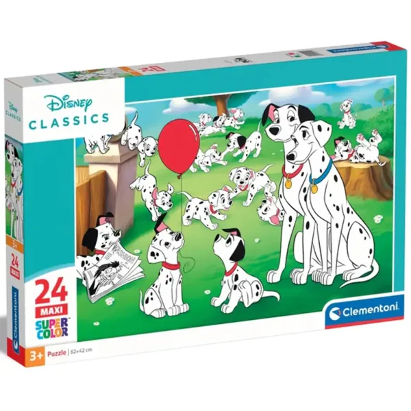Disney klasyki: 101 Dalmatyńczyków 24 sztukowy maxi supercolor puzzle - Clementoni zdjęcie 1