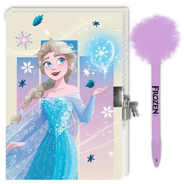 Disney: Frozen 2 tajny pamiętnik z kłódką i długopisem z pomponem 12x18 cm 60 kartek zdjęcie 2