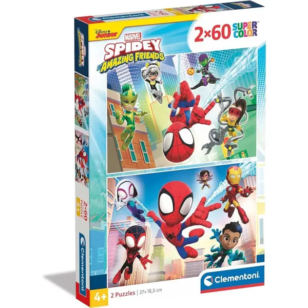 Disney Spidey Supercolor puzzle 2x60 elementów - Clementoni zdjęcie 1
