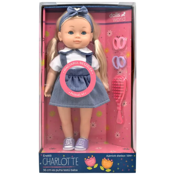 Dolls World: Mówiąca po polsku lalka Charlotte w dżinsowej spódnicy zdjęcie 2