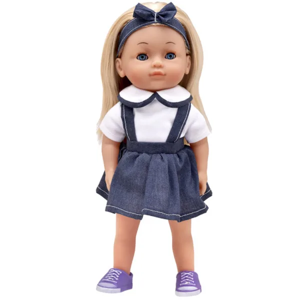 Dolls World: Mówiąca po polsku lalka Charlotte w dżinsowej spódnicy zdjęcie 3