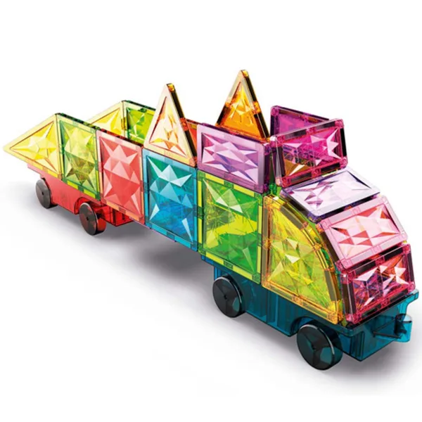 Geomag: Magnetic Tiles Gems zestaw 24 sztuk klocków magnetycznych zdjęcie 3
