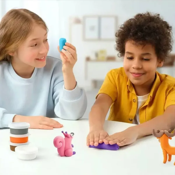 Hey Clay: Duży zestaw modeliny z aplikacją na telefon - Leśne zwierzęta zdjęcie 4
