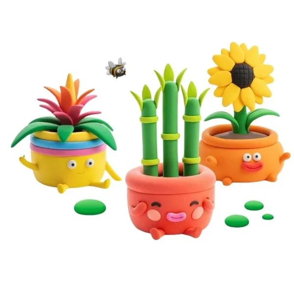 Hey Clay: Przyjaciele roślin kreatywny zestaw modeliny – zestaw 15 sztuk zdjęcie 3