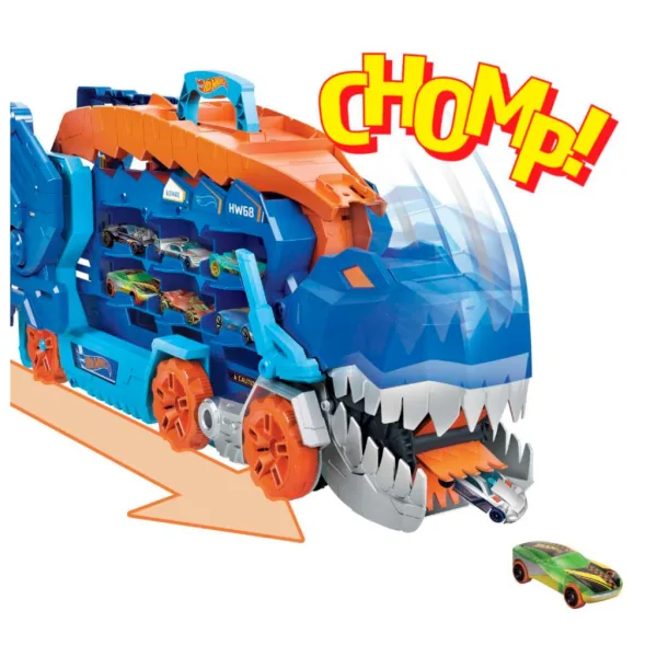 Hot Wheels City: Przekształcalny Ultimate Transporter Samochodów T-Rex - Mattel zdjęcie 3