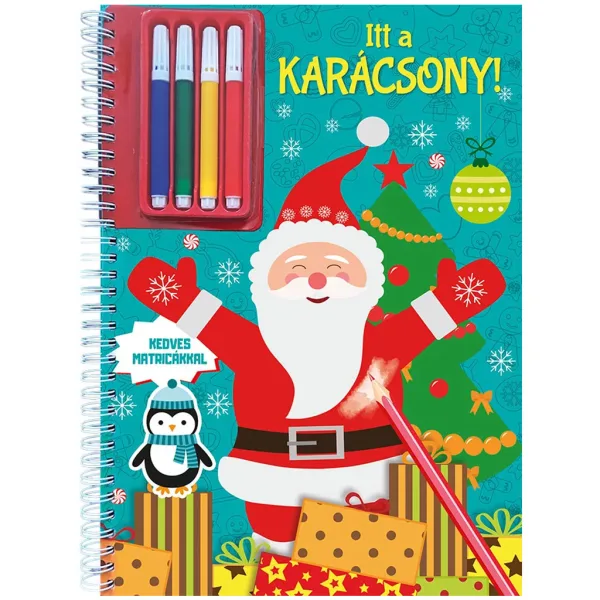 Itt a karácsony! – kolorowanka z naklejkami i flamastrami