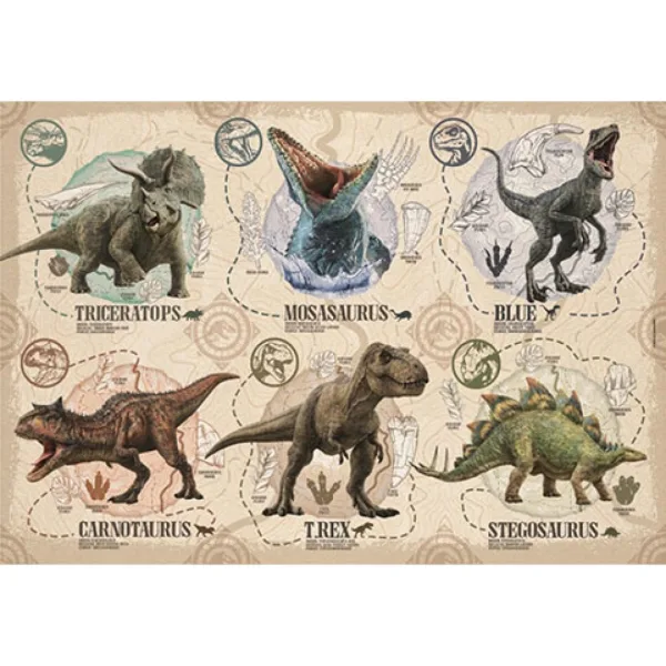 Jurassic World 104-elementowy Super Color Puzzle - Clementoni zdjęcie 2