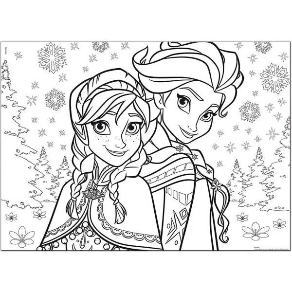 Kraina Lodu Siostry 2 w 1 maxi puzzle 60 elementów i kolorowanka 70x50 cm - Lisciani zdjęcie 2