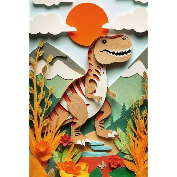 Królestwo dinozaurów Przygody T-Rexa puzzle 160 elementów - Trefl zdjęcie 2