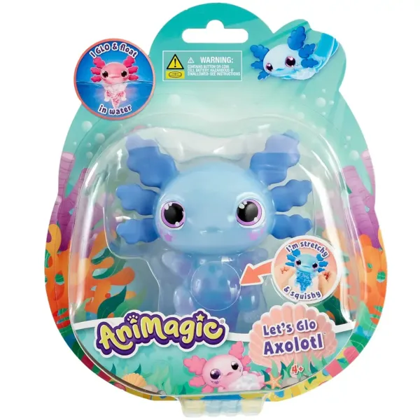 Let’s Glo Axolotl świecący wodny towarzysz w kolorze niebieskim zdjęcie 1