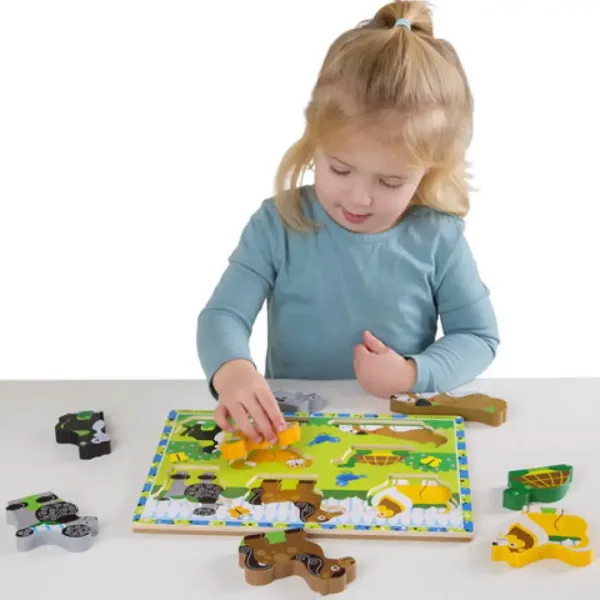 Małe ulubieńce grube drewniane puzzle w kształcie 8 elementów - Melissa & Doug zdjęcie 2