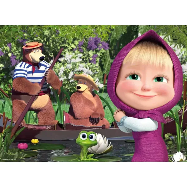 Masza i Niedźwiedź 2 w 1 maxi puzzle podłogowe 24 elementy i kolorowanka 70x50cm - Lisciani zdjęcie 2
