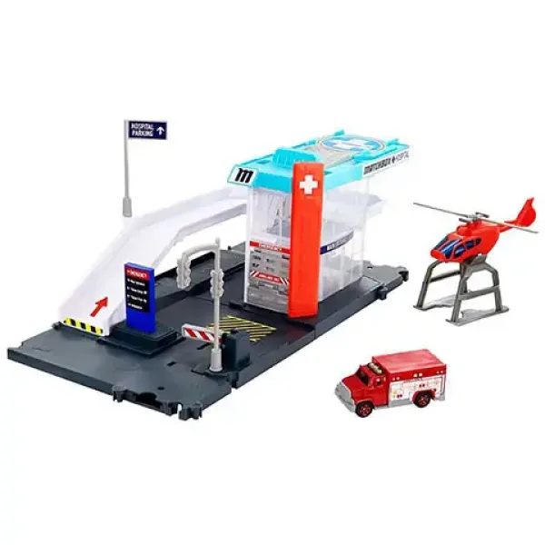 Matchbox: Zestaw zabawkowy z helikopterem stacji ratunkowej - Mattel zdjęcie 2
