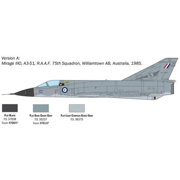 Model samolotu Mirage III E w skali 1/48 firmy Italeri zdjęcie 3