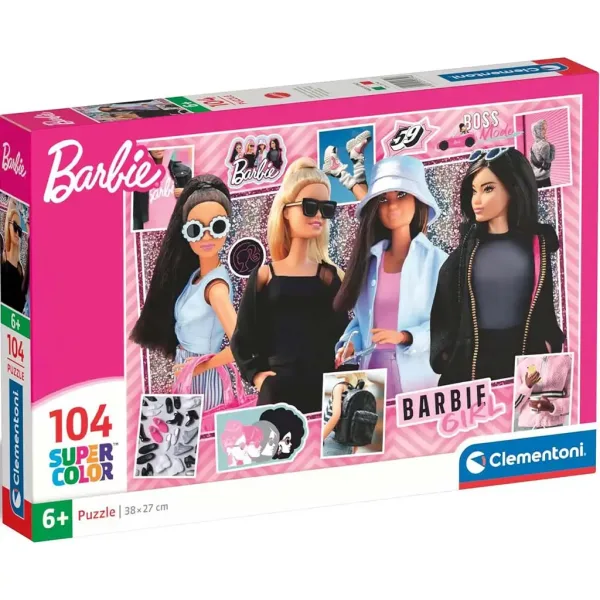 Modne lalki Barbie 104-elementowe puzzle Supercolor - Clementoni zdjęcie 1