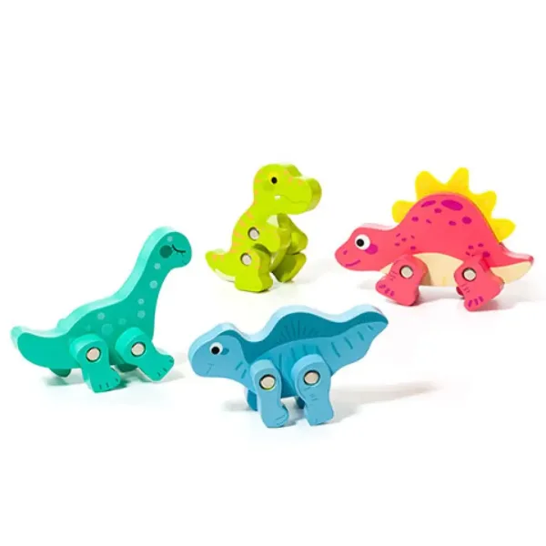 Molto: Nature Moja pierwsza dinozaur drewniana figurka zestaw 4 sztuki zdjęcie 2