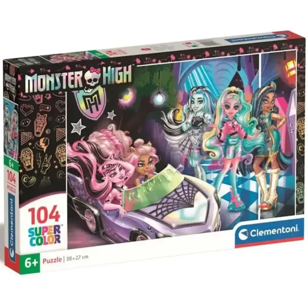 Monster High 2 supercolor puzzle 104 elementów - Clementoni zdjęcie 1