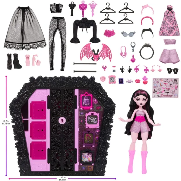 Monster High Modny Szafek z Lalką Draculaurą - Mattel zdjęcie 6