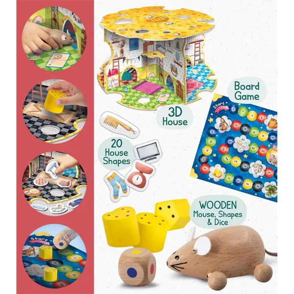 Montessori: Dom Myszy - Gra planszowa Egérlak - Lisciani zdjęcie 3