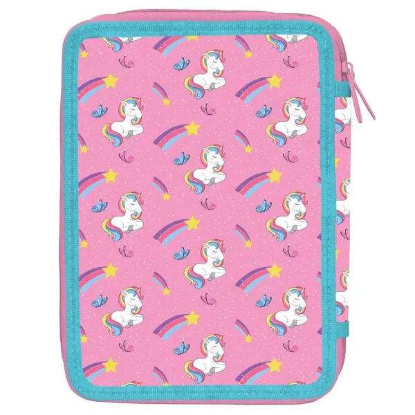 Must: Dwupoziomowy piórnik z wyposażeniem z motywem jednorożca 15x21cm zdjęcie 2