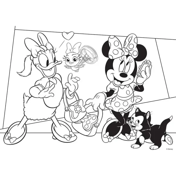 Myszka Minnie 2 w 1 maxi puzzle 35 elementów i kolorowanka 70x50 cm – Lisciani zdjęcie 2