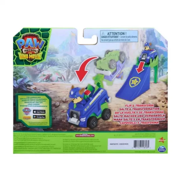 Paw Patrol Dino Movie - Przewracający się akrobatyczny pojazd Chase - Spin Master zdjęcie 2
