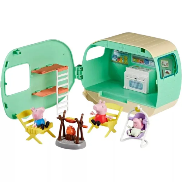 Peppa Pig – zestaw zabawkowy „Three Little Piggies” z przyczepą kempingową i figurkami - Hasbro zdjęcie 2