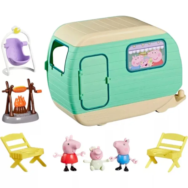 Peppa Pig – zestaw zabawkowy „Three Little Piggies” z przyczepą kempingową i figurkami - Hasbro zdjęcie 3