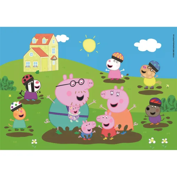 Peppa Świnka Wesołe skakanie po kałużach 104 elementy maxi puzzle – Clementoni zdjęcie 2