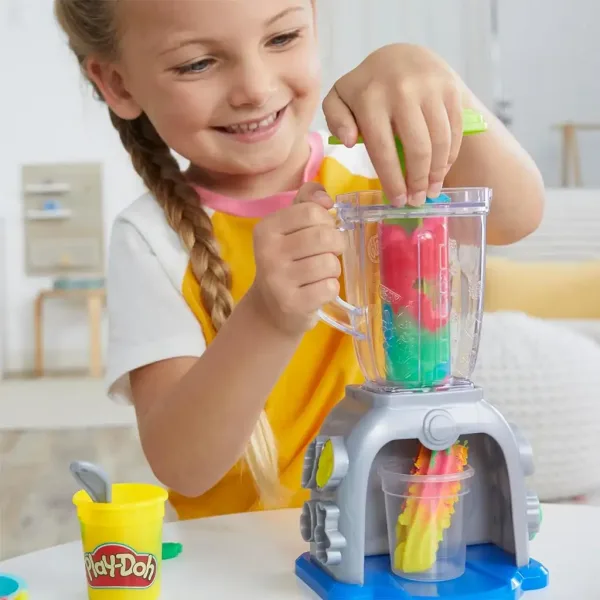 Play-Doh: Wirujący mikser do smoothie z 5 pojemnikami plasteliny, 198g zdjęcie 3