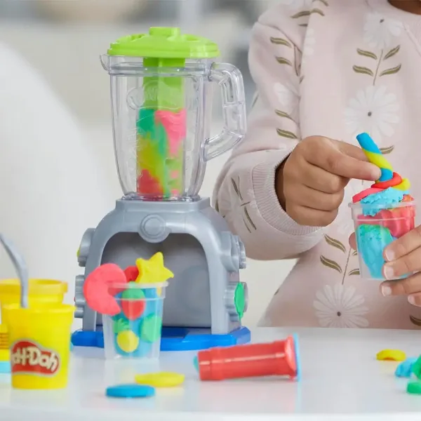 Play-Doh: Wirujący mikser do smoothie z 5 pojemnikami plasteliny, 198g zdjęcie 4